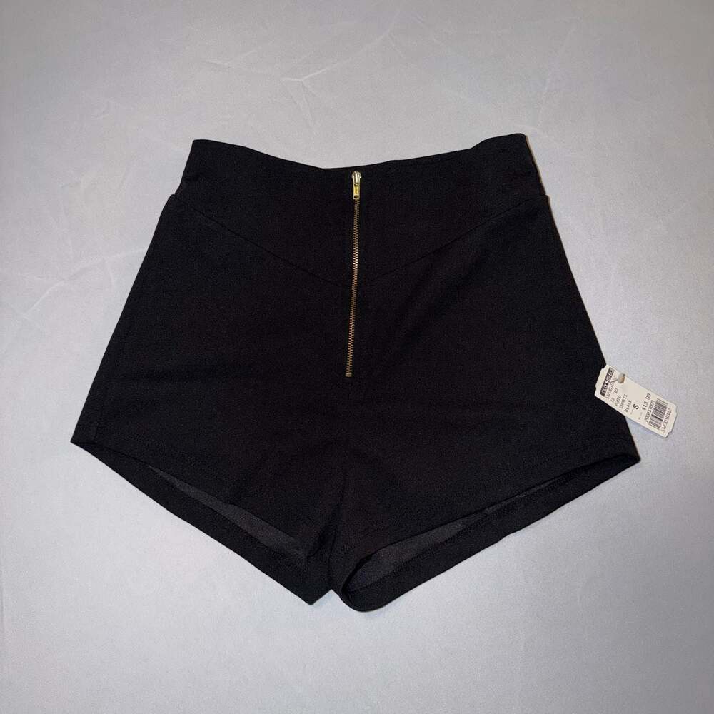 TOP 10 USA Women's High-Rise Front Zipper Black Shorts